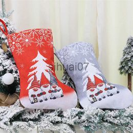 Christmas Decorations Christmas stocking hanging decoration tree snowman Santa Claus printed gift reusable Christmas pendant Christmas decoration x1019