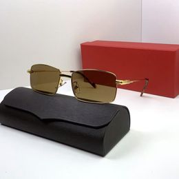 sunglasses man carti glasses Leopard Head Composite Metal Rimless Optical Frame 02810 17457 CT31339590 Classic Rectangle Square gold sunshade sunglass shade