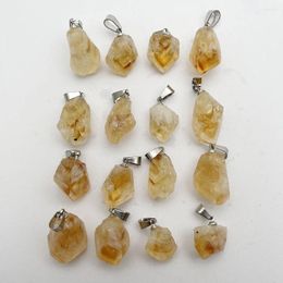 Pendant Necklaces Fashion Citrine Black Tourmaline Amethyst Crystal Gem Natural Stone Necklace Jewelry Making Reiki Charm Accessories 24pc