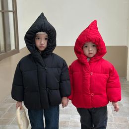 Down Coat Children Padded Thickened Winter 2023 Fashionable Baby Girl Solid Colour Casual Simple Warm Jacket Kids