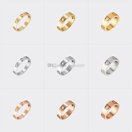Love Ring Jewelry Designer for Women Designer Ring Titanium Steel Diamond Ring Gold-Plated Never Fading Non-Allergic Gold Silver 217W