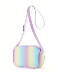 Backpacks 1pc Kids Girls 4 Colours Cute Soft Adjustable Shoulder Strap Quilted Zipper PU Bag Satchel 231018