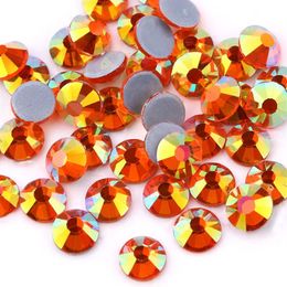 Sun AB Crystal Glass Fix Rhinestones For Garment Decoration Flat Back Iron On Rhinestone220R