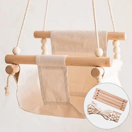 Swings Jumpers Bouncers Baby Swing Chair Canvas Hanging Wood Children Baby Rocker Toy Safety Outside Swing Chair Toy Rocker For Children 231017