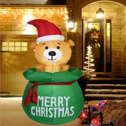 Other Event Party Supplies 15M Luminous Christmas Inflatable Bear With LED Light Home Garden Outdoors Festival Decorations Large Props 231018
