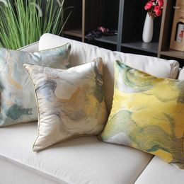 Pillow Modern Light Luxury Jacquard Covers High-grade Bed Waist Pillowcases Red Yellow Home Party Decoraiton