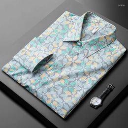 Men's Casual Shirts Advanced Design Sense Trendy Floral Shirt Men Long Sleeved 2023 Autumn Youth And Handsome Hawaiian Beach Flower