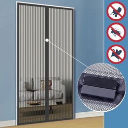 Sheer Curtains Reinforced Magnetic Screen Curtain Mosquito Nets Anti-insect and Fly Partition Door Curtain Mesh Automatically Close Door Screen 231019