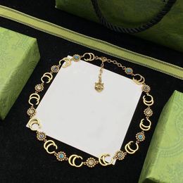 Gold and silver gemstone sunflower chain necklace brand designer necklaces specially designed for women Personalized Designer J283G