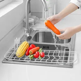 Kitchen Storage Drain Rack Accessories Iron Dish Drainer Tray Large Sink Drying Worktop Organizer For Dishes Tableware