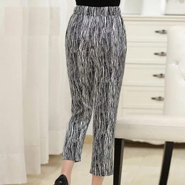 Women's Pants Wholesale Women Real Silk High Waist Loose Casual Ankle-length Slacks Comfortable Female Plus OL