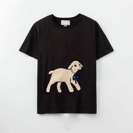 100%cotton embroidery dogs womens t-shirt mens t shirts couple casual 3 colors style designer shirt size breathable comfortable M-235T