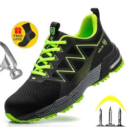 Dress Shoes Quality Safety Men Antismash Antipuncture Work Lightweight Indestructible Protective Security Sneakers 231019