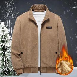 Men's Jackets Corduroy Outwear Men Thick Cotton Jacket Coat Large Size Autumn Winter Stand Collar Slim Fashion Casual Warm 2023