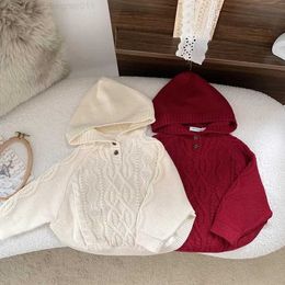 Women's Sweaters 2023 Winter Baby Girls Christmas Hooded Pullover Sweater Baby Girl Winter Clothes L231019