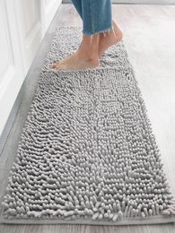 Carpet Allseason grey chenille kitchen bathroom carpet nonslip absorbent wearresistant floor mat 231019