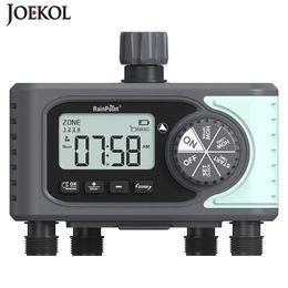 Watering Equipments 4 Zones Water Timer Garden Hose With Rain Delay Manual Programmable Sprinkler For Lawn Pool 231019