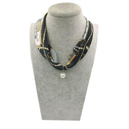 Han Jing Multi- Colour Jewellery Statement Necklace Pendant Scarf Women Bohemia Neckerchief Foulard Femme Accessories243g