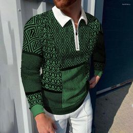 Men's T Shirts Mens Long Sleeve Print Shirt Casual Slim Fit Sport Zip Muscle Tops Tee Spring Autumn 2023 Men Clothing