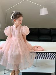 Girl Dresses Girl's Dress Cheongsam Summer Princess Ball Gown Brithday Korean Style Party Solid Children Clothing