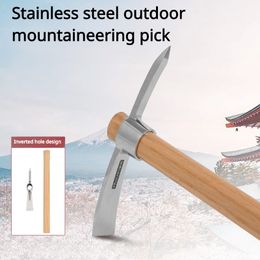 Stainless steel outdoor picks, pickaxes, small hoes, geological exploration tools, portable small mountaineering picks, ice picks.