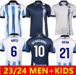 Real Sociedad 2023 2024 Soccer Jerseys OYARZABAL X PRIETO PORTU DAVID SILVA JUANMI 23 24 Carlos Fernandez camiseta de futbol Men and kids football shirt