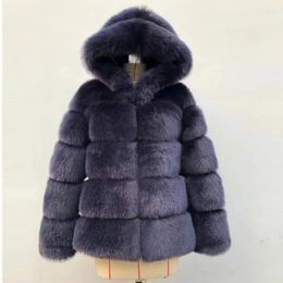 Women's Fur Winter Thick Warm Faux Coat Women Furry Hooded Jacket High Quality Luxury Fluffy Outwear Ladies Overcoat With Hoodie