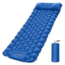 Outdoor Pads 1 Person Outdoor for Travel Self Inflating Camping Mat Foot Pump With Pillow Waterproof Sleeping Mat Inflatable Sleeping Pad 231018