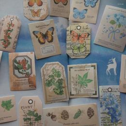 Gift Wrap 38pcs Natural Plant Butterfly Tag Style Paper Transparent Sticker Scrapbooking DIY Decoration Label