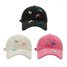 Ball Caps Sweet Baseball Cap With Bowknot Decor Adult Adjustable For Harajuku Outdoor Cycling Hiking Hat Teens Girls
