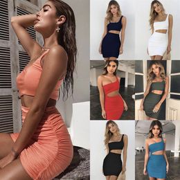 New Summer Sexy Dress Women Night Out Club Dress One Shoulder Bodycon Sheath Dresses Party Vestidos Color Customization2722