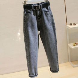 Women's Jeans Smoke Grey Harun Spring And Autumn Loose Show Thin High Waist Ankle Length Radish Pants Type