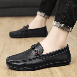 Dress Shoes Fashion Leather Men Casual Slip on Formal Loafers Luxury Brand Comfortable Moccasins Italian Soft Male Driving 231019