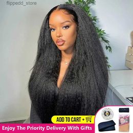 Synthetic Wigs Kinky Straight Human Hair Wig Pre Plucked 13x4 Lace Frontal Human Hair Wig Brazilian Remy 13x6 HD Lace Frontal Wig For Women Q231019