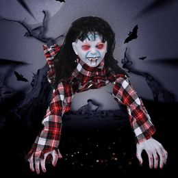 Halloween Toys Halloween Electric Toy Creepy Female Male Ghost Prank Props Crawing Bloody Voice-activated Doll Ghost Festival Party Decoration 231019