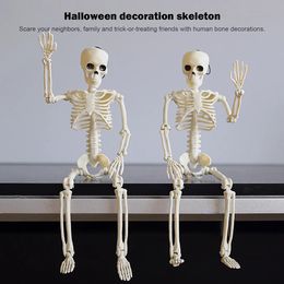 Other Festive Party Supplies Halloween Movable Skeleton 40cm Fake Human Skull Bones Haunted House Horror Props Ornament Home Bar Decorations 231019