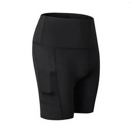 Active Shorts Women High Waist Indoor Outdoor Comfortable Fitness Yoga Exercise Cycling Breathable With Pocket Tummy Control Home Gym