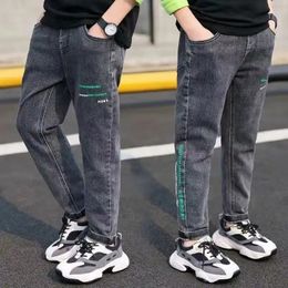 Jeans Boys Jeans Kids Spring Autumn Children Stretch Boys Loose Trousers Casual Pants 3 4 5 6 7 8Years 231019