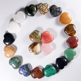 Charms High quality Love heart-shaped Stone Beads 30mm Natural stone non-porous DIY Jewellery making whole 12pcs lot shippi2080