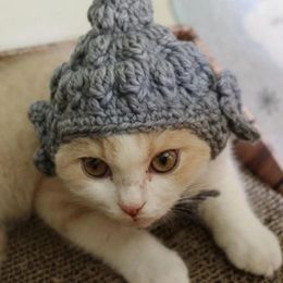 Dog Apparel Handwoven Buddha Hat For Pets Funny Cute Cat Soft Handmade Cats Pet Cosplay Headgear Feline