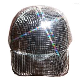 Berets Mirror Cap Dj-Hat Adult Unisex Dance Hat Bachelorette Party Ball Club 57BD