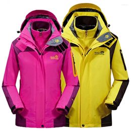 Outdoor Jackets 2 Pcs Suit Plus Velvet Thick Hiking Mountaineering Ski Jacket Men/Women Windproof Waterproof Warm Skiing