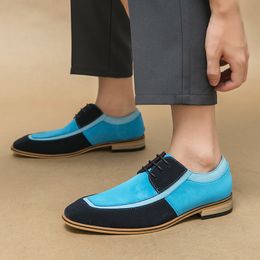 Loafers for Men Dress shoes Mens Formal Shoes Color stitching Performance shoes Dancing shoes Size 38-48