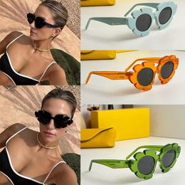 Sunglasses Oval Frame Designer Sunglasses Womens Anti Radiation Personalized Mens Vintage Glasses Panel High Grade High Beauty with box LW40088U