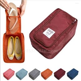 Storage Bags Waterproof Football Shoe Bag Travel Boot Rugby Sports Gym Carry Case Box Solid Zipper Pouch