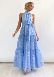 Urban Sexy Dresses 2023 Arrivals Summer Selling INS Style Solid halter Party Dres Elegant Luxury Clothing 231018