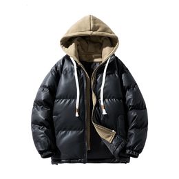 Mens Down Parkas Winter Hooded Warm Thicken Jacket Fashion Coats Oversize Harajuku Casual Male Streetwear Hip Hop Padding Anorak 231018
