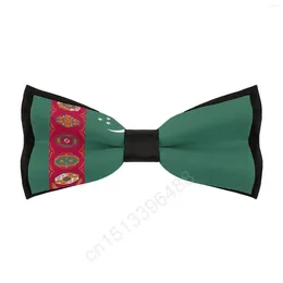 Bow Ties Polyester Turkmenistan Flag Bowtie For Men Fashion Casual Men's Cravat Neckwear Wedding Party Suits Tie