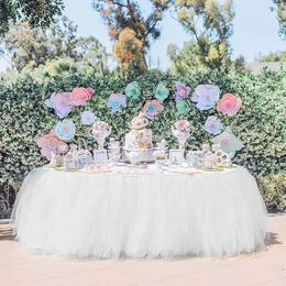 Table Skirt Table Skirt Tutu Christmas Decoration Wedding Fluffy Baby Shower Tableware Party Home Decoration Handmade party table cloth 231019