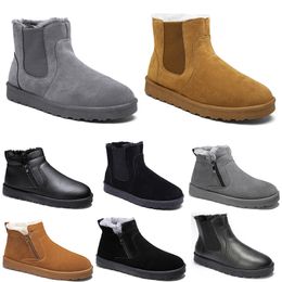 Unbranded cotton boots mid-top men woman shoes brown black Grey outdoor winter